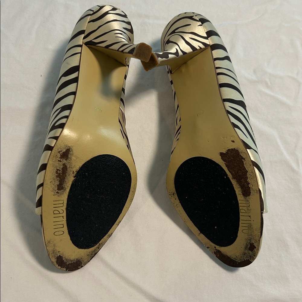 Zebra Print Peep Toe Heels - Picture 5 of 6